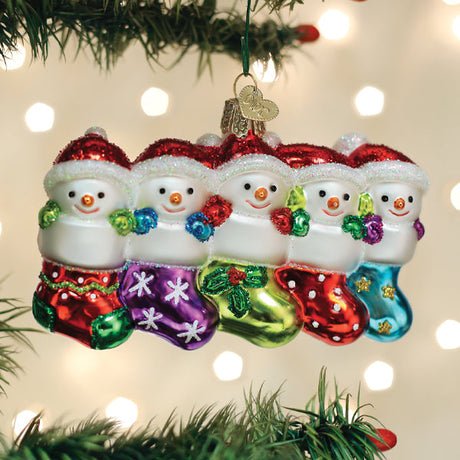 Snow-Family-Of-5-Ornament-Christmas-Ornaments