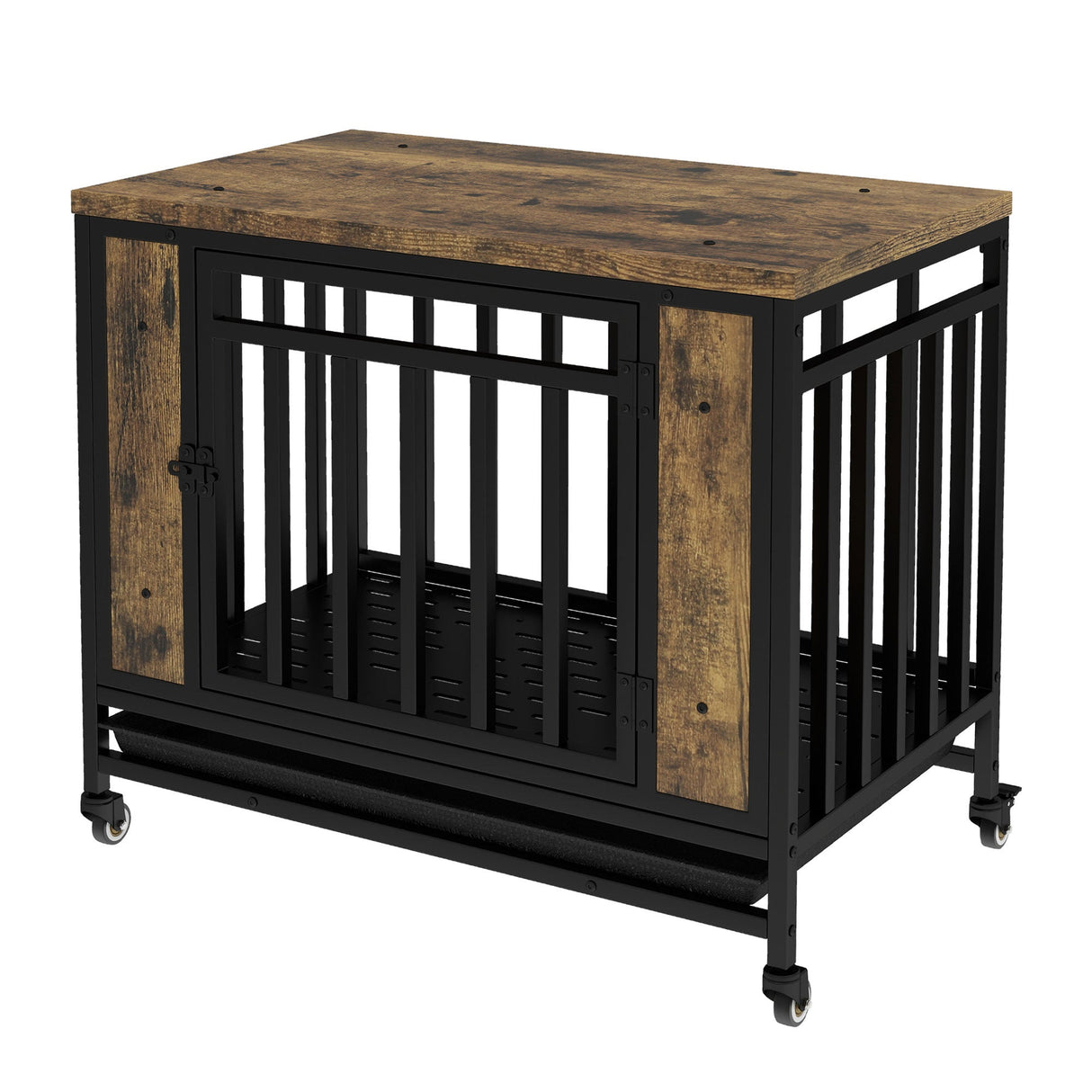 Wooden Dog House Dining Table with Iron Door