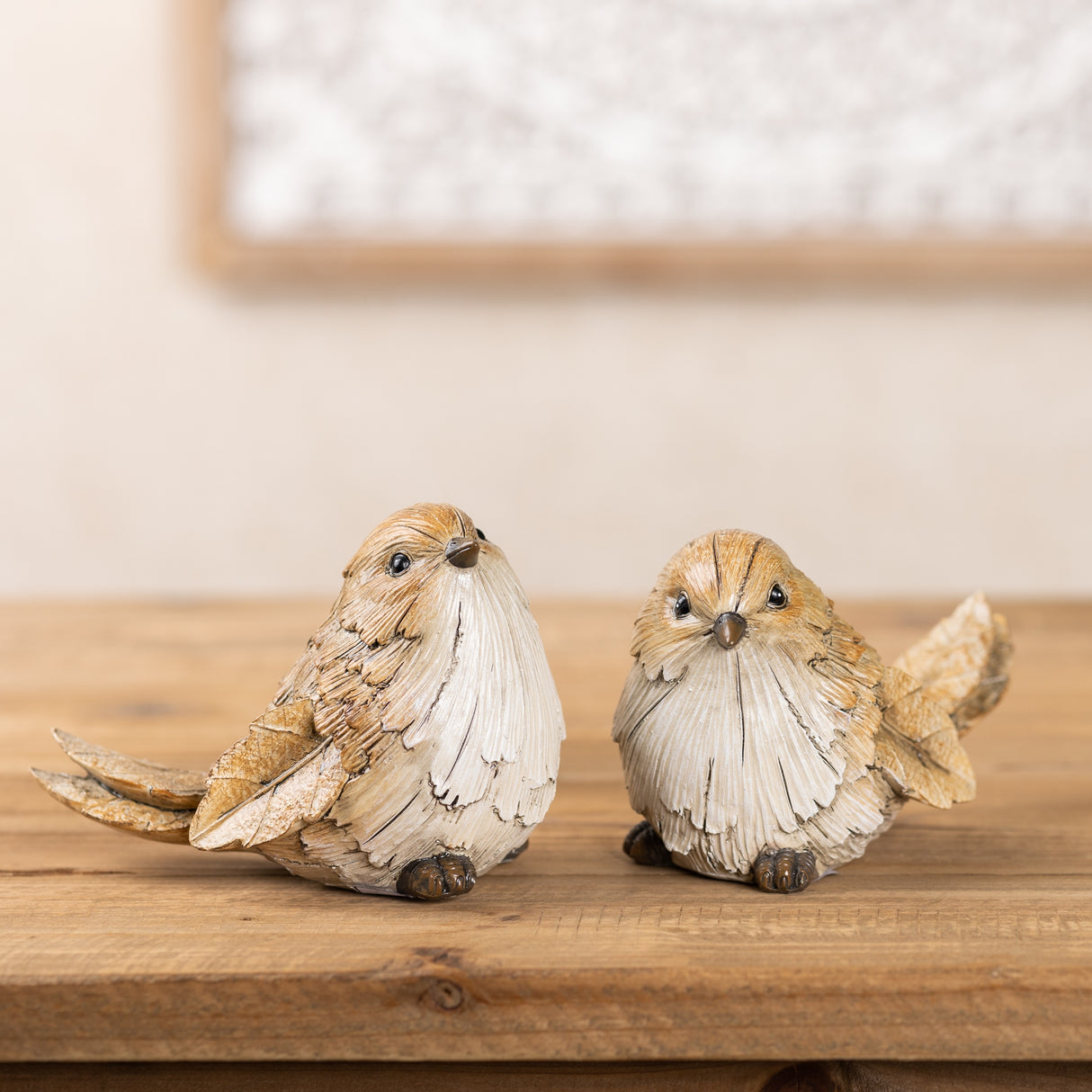 Carved Leaf Bird Figurine (Set of 2)