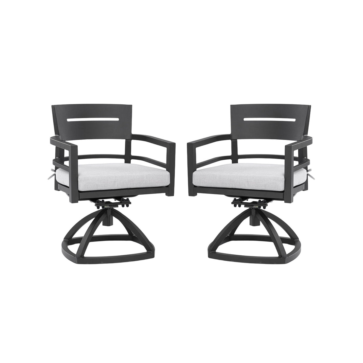 Outdoor Patio Swivel Rocker With Outdoor Grade Sunbrella Fabric Cushions (Set of 2) - Ember Black