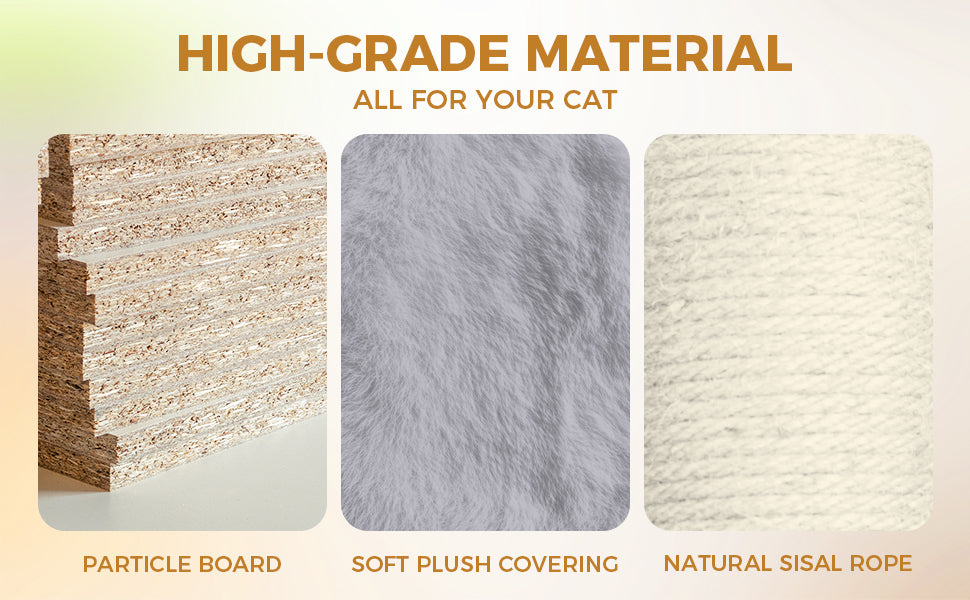 Gray Cat Tree with 3 Condos and Sisal Scratching Posts