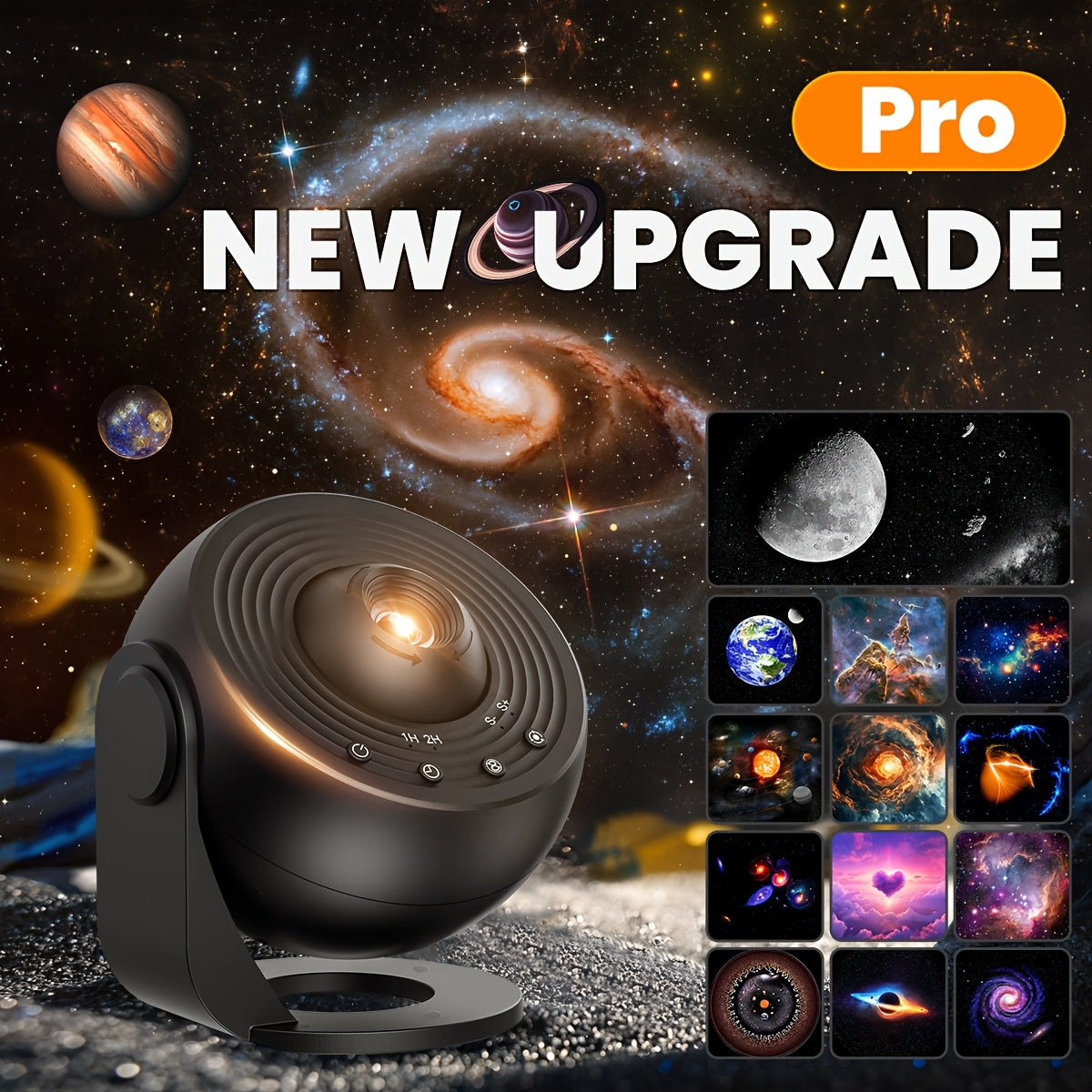 4K Galaxy Projector for Bedroom with 13 Films - HD Star & Earth Night Light Moktan Sabai