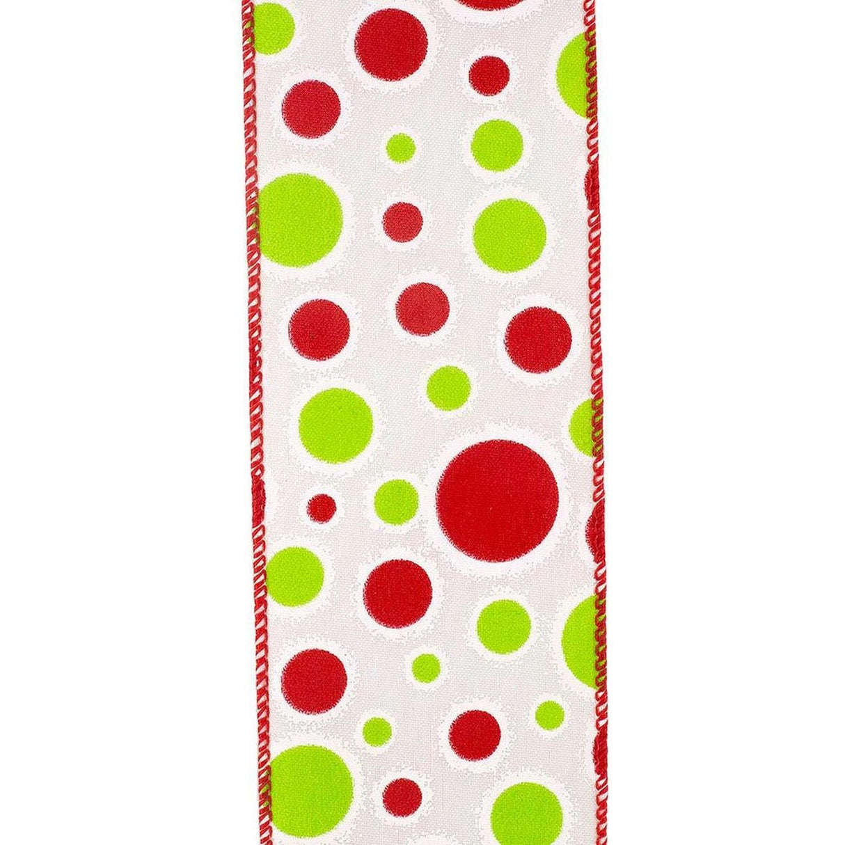 2.5" Bubble Dot Holiday Ribbon: White (10 Yards)
