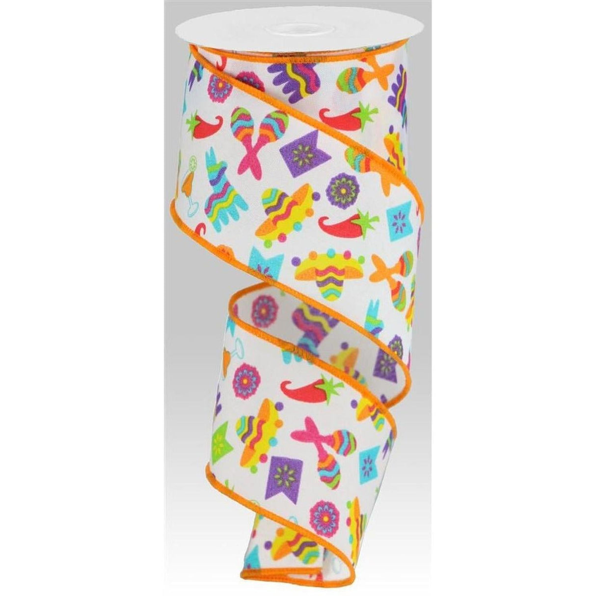 2.5" Fiesta Ribbon: White (10 Yards)
