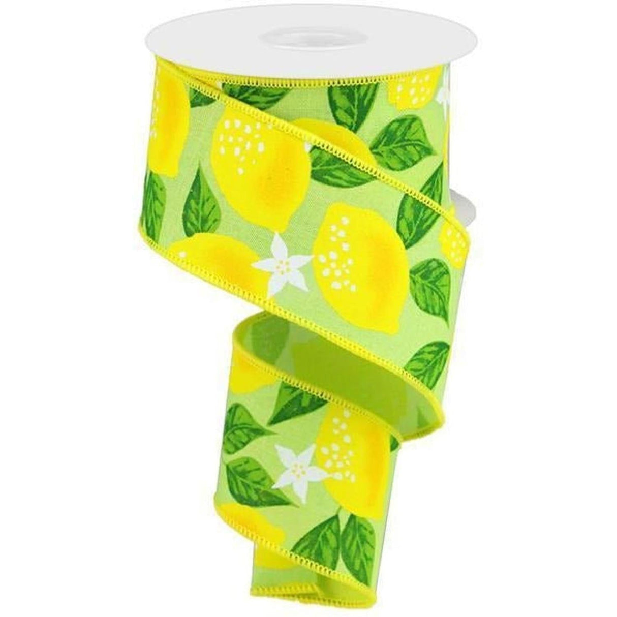 2.5" Lemon On Royal Ribbon: Green (10 Yards)