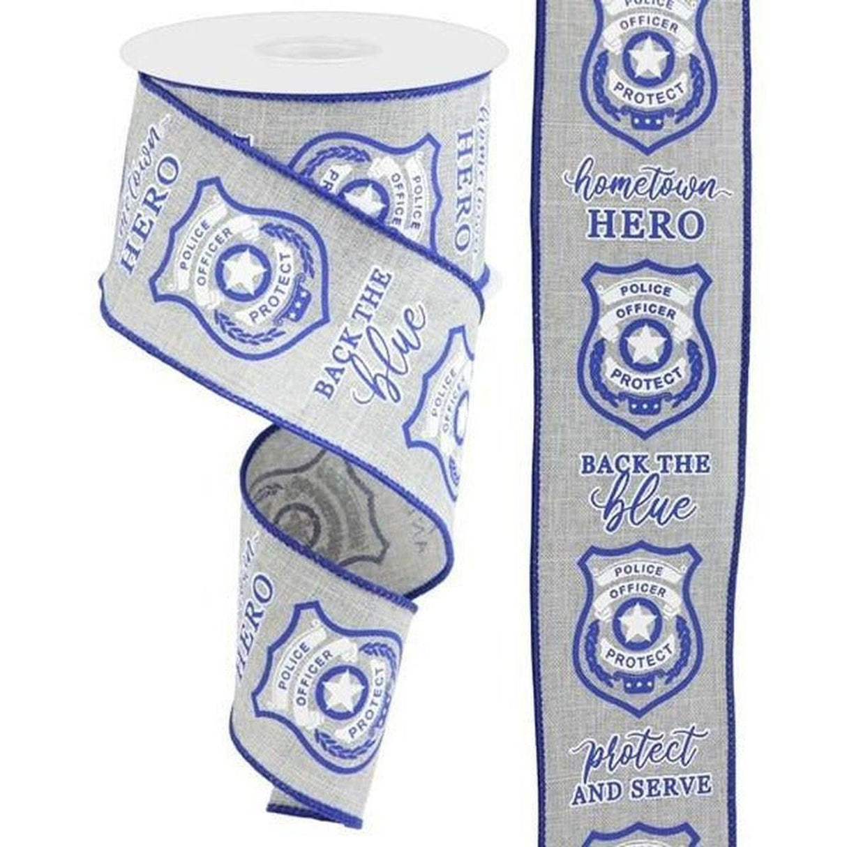 2.5" Police Badge Ribbon: Grey (10 Yards)