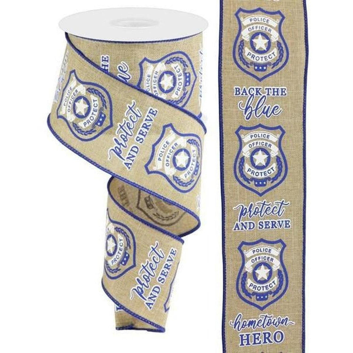 2.5" Police Badge Ribbon: Light Beige (10 Yards)