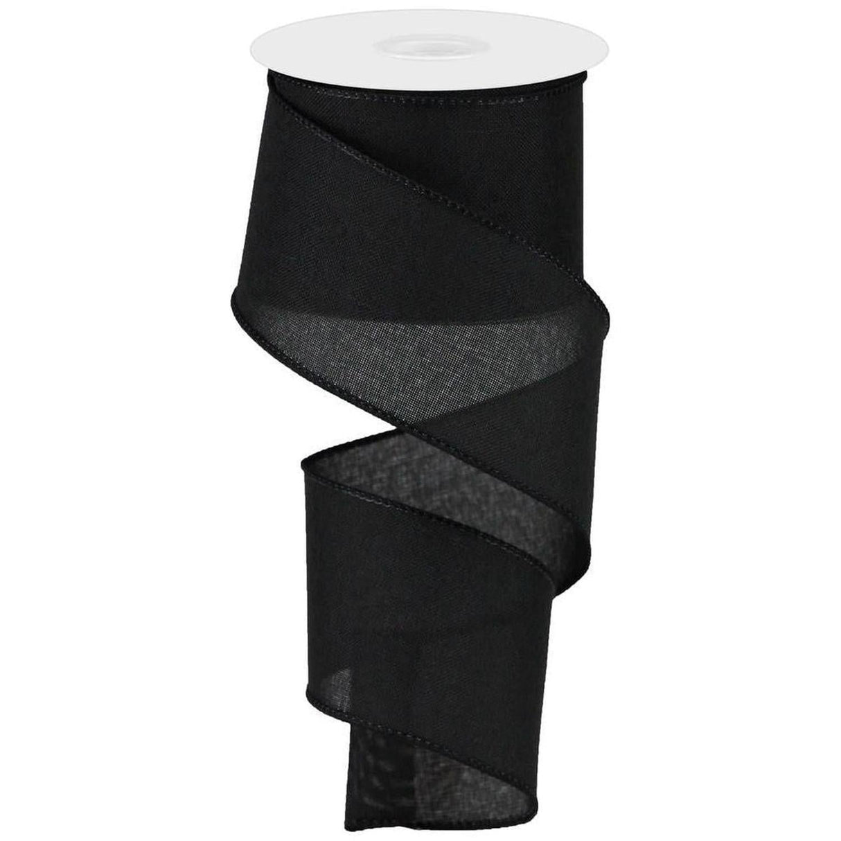 2.5" Royal Burlap Ribbon: Black (10 Yards)