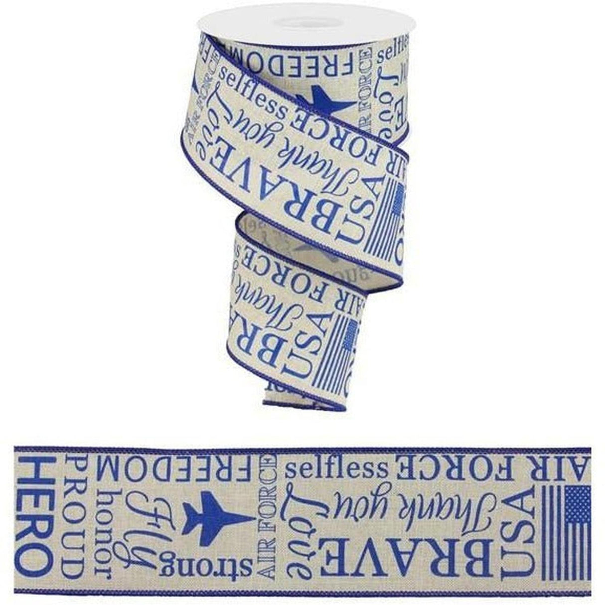 2.5" United States Air Force Ribbon: Natural (10 Yards)