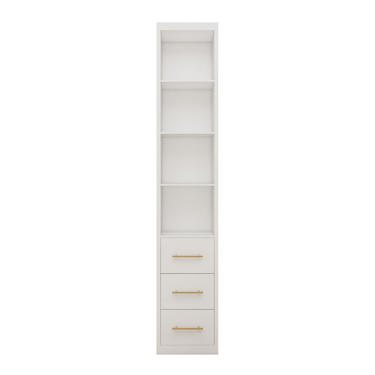 Tall Storage Cabinet With 3 Drawers For Bedroom - White