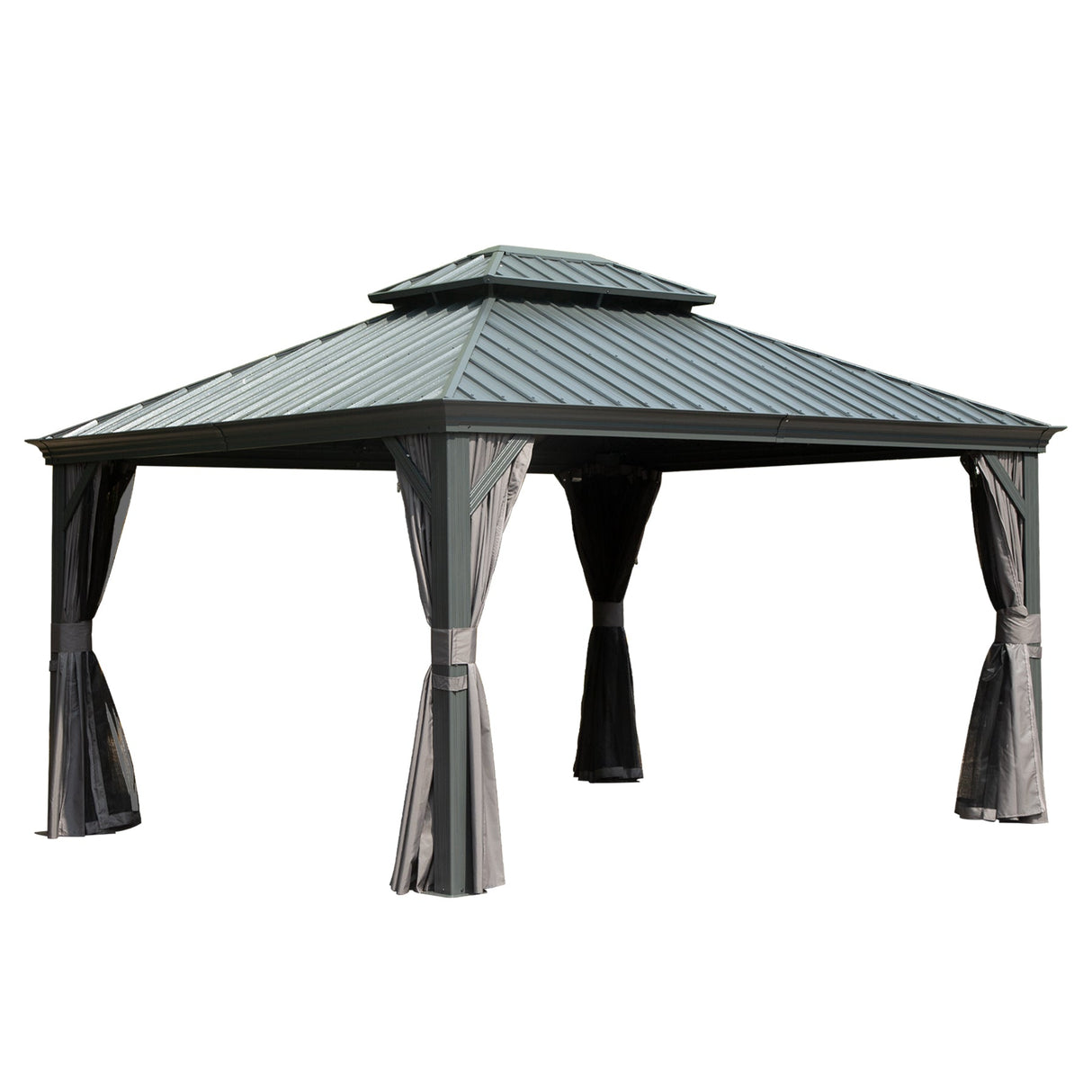 10' X 14' Hardtop Gazebo with Double Roof