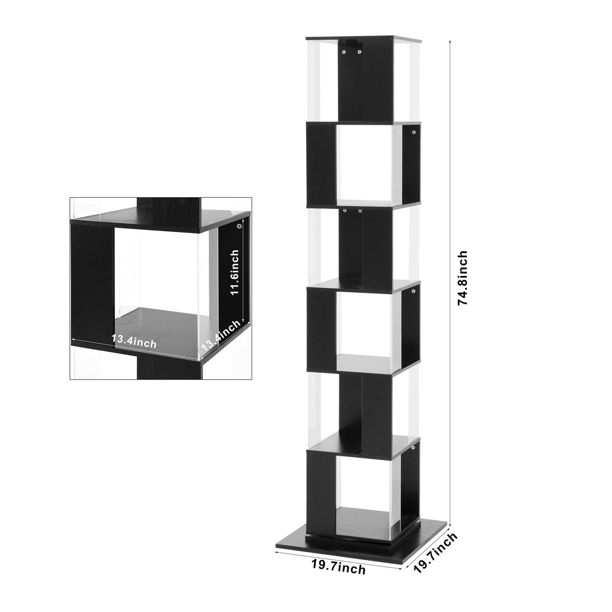 360° Rotating 6-Tier Display Shelf