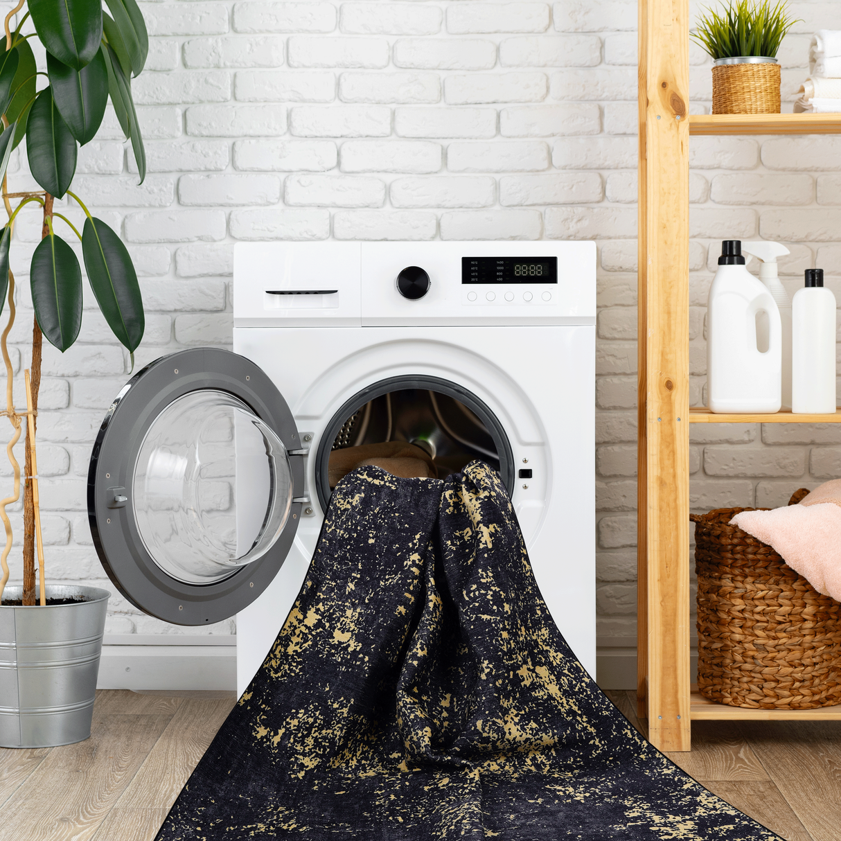 Naar Washable Area Rugs, Low-Pile, Non-Slip, Non-Shedding, Foldable, Kid & Pet Friendly