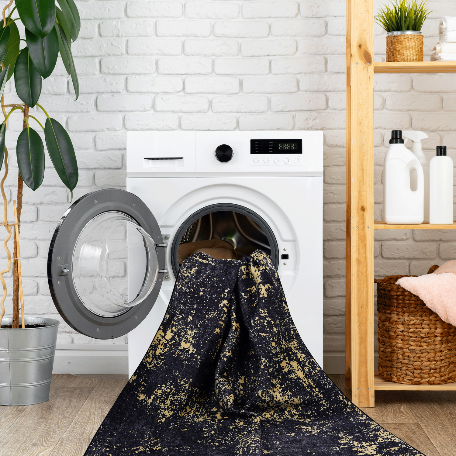 Naar Washable Area Rugs, Low-Pile, Non-Slip, Non-Shedding, Foldable, Kid & Pet Friendly