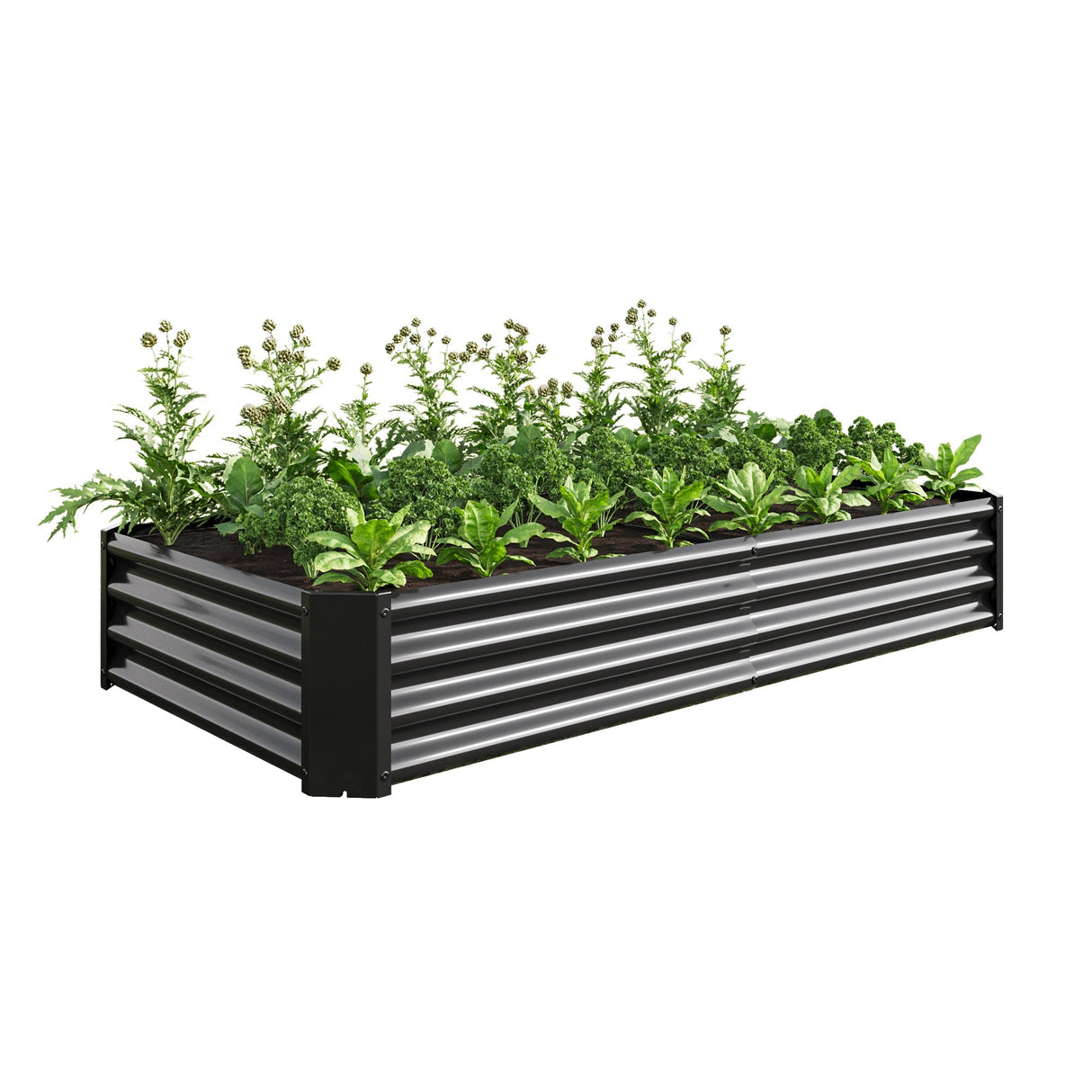 Raised Garden Bed Outdoor 6×3×1ft Metal Raised Rectangle Planter Bed
