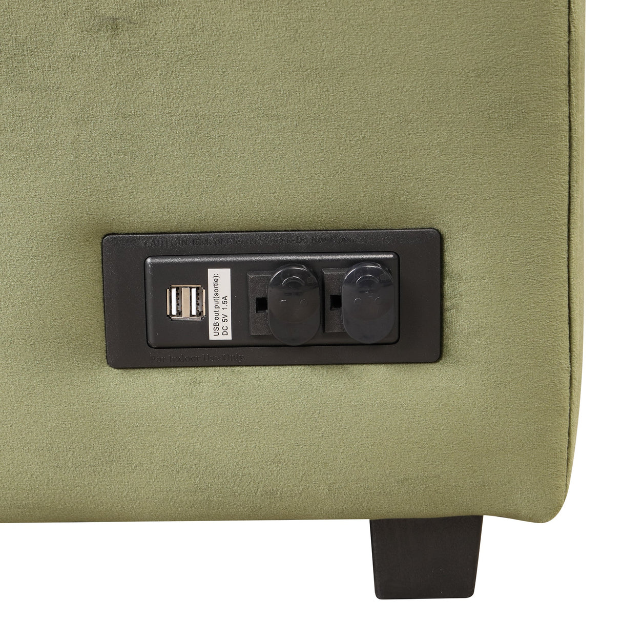 Virginia Green Velvet Convertible Sleeper Sofa with Hidden Storage Ottoman