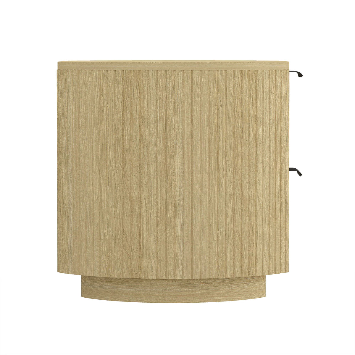 Oak Nightstand with 2 Drawers – Ribbed Texture