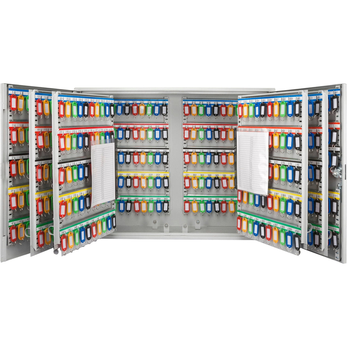 Adjustable Key Cabinet with Lock - Multiple Sizes, Gray or Black