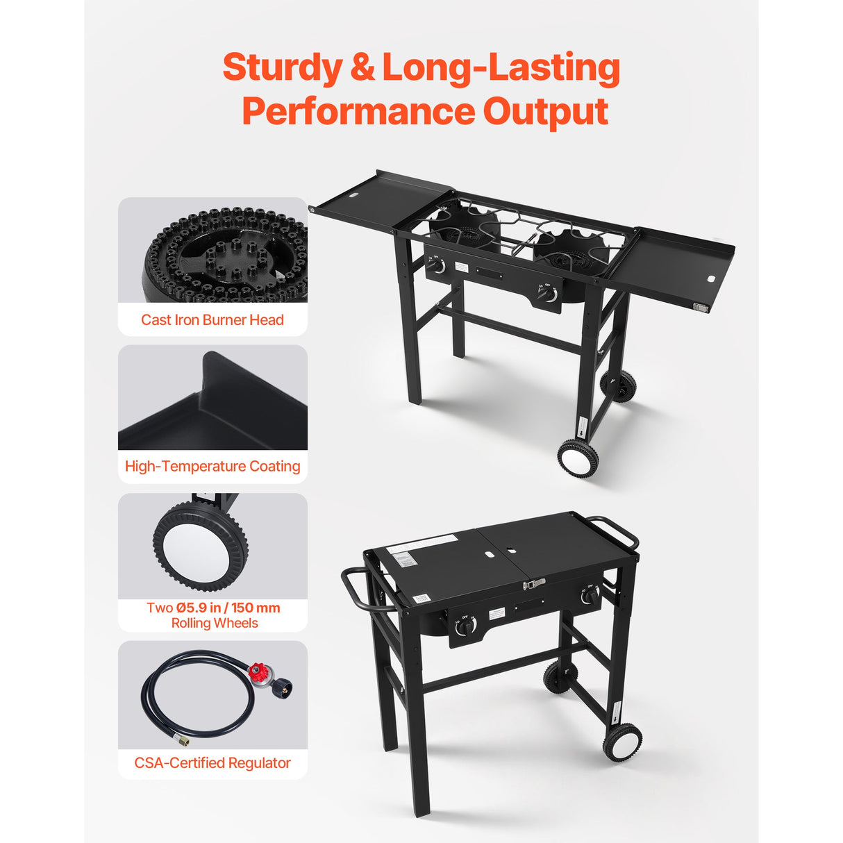 2 Burner Outdoor Propane Gas Stove