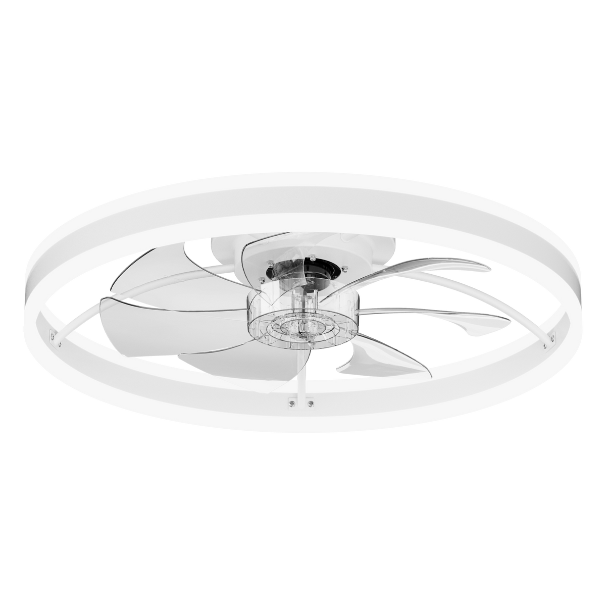 23.6 Inch Ceiling Fan with Light, Quiet DC Motor, Dimmable 3-Color LED