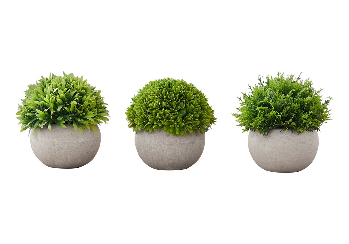 5" Tall Artificial Grass Plants Indoor Faux Set of 3