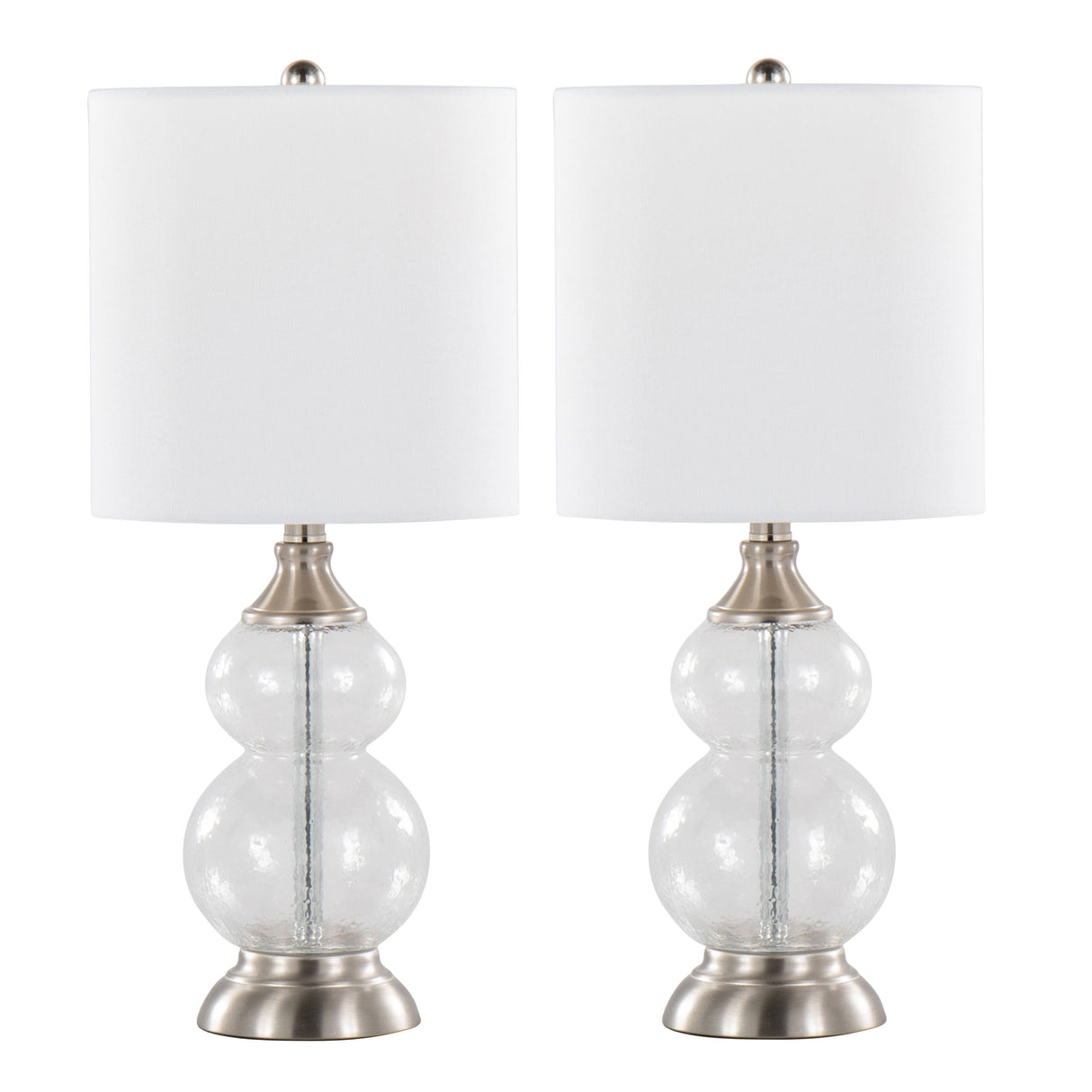 Belle Modern Seeded Glass Table Lamps – Set of 2