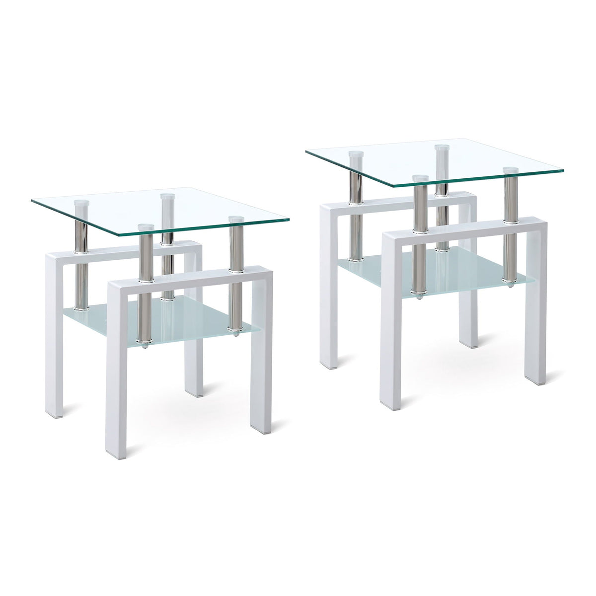 Tempered Glass Table With Storage