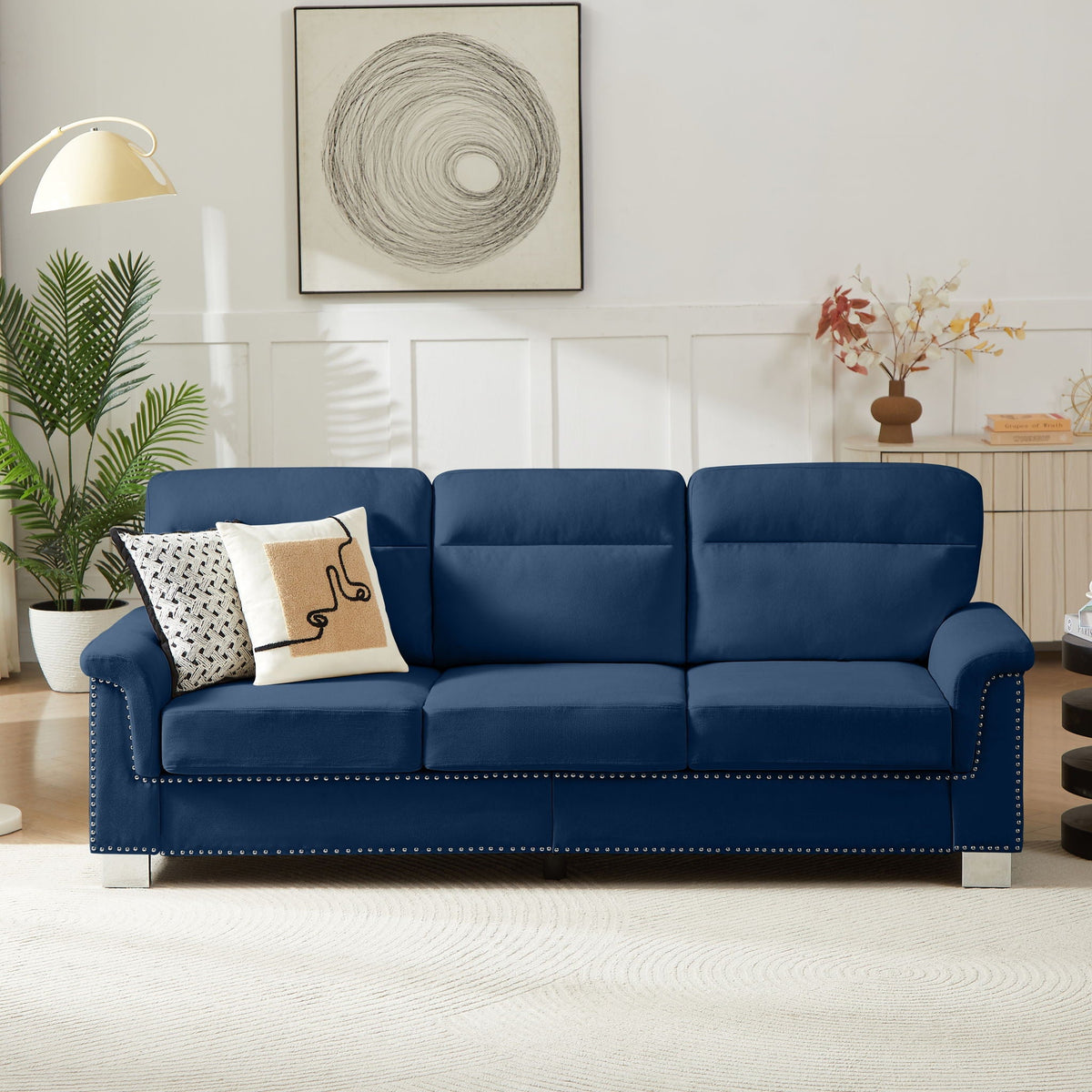 3 Seater Elegant Stationary Sofa