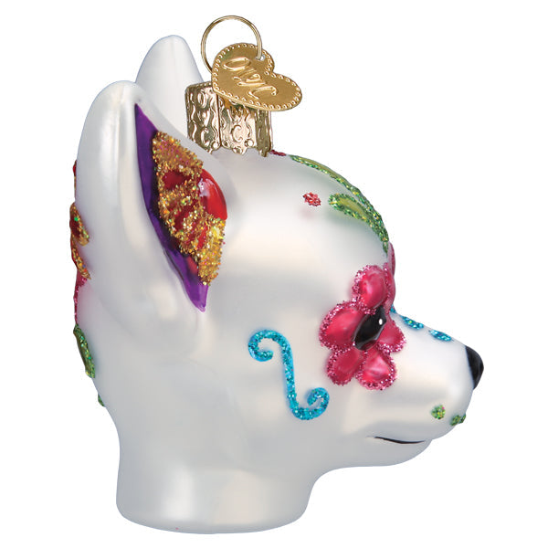 Dia De Los Muertos Dog Ornament 2.5x3.25x2.5 Inches