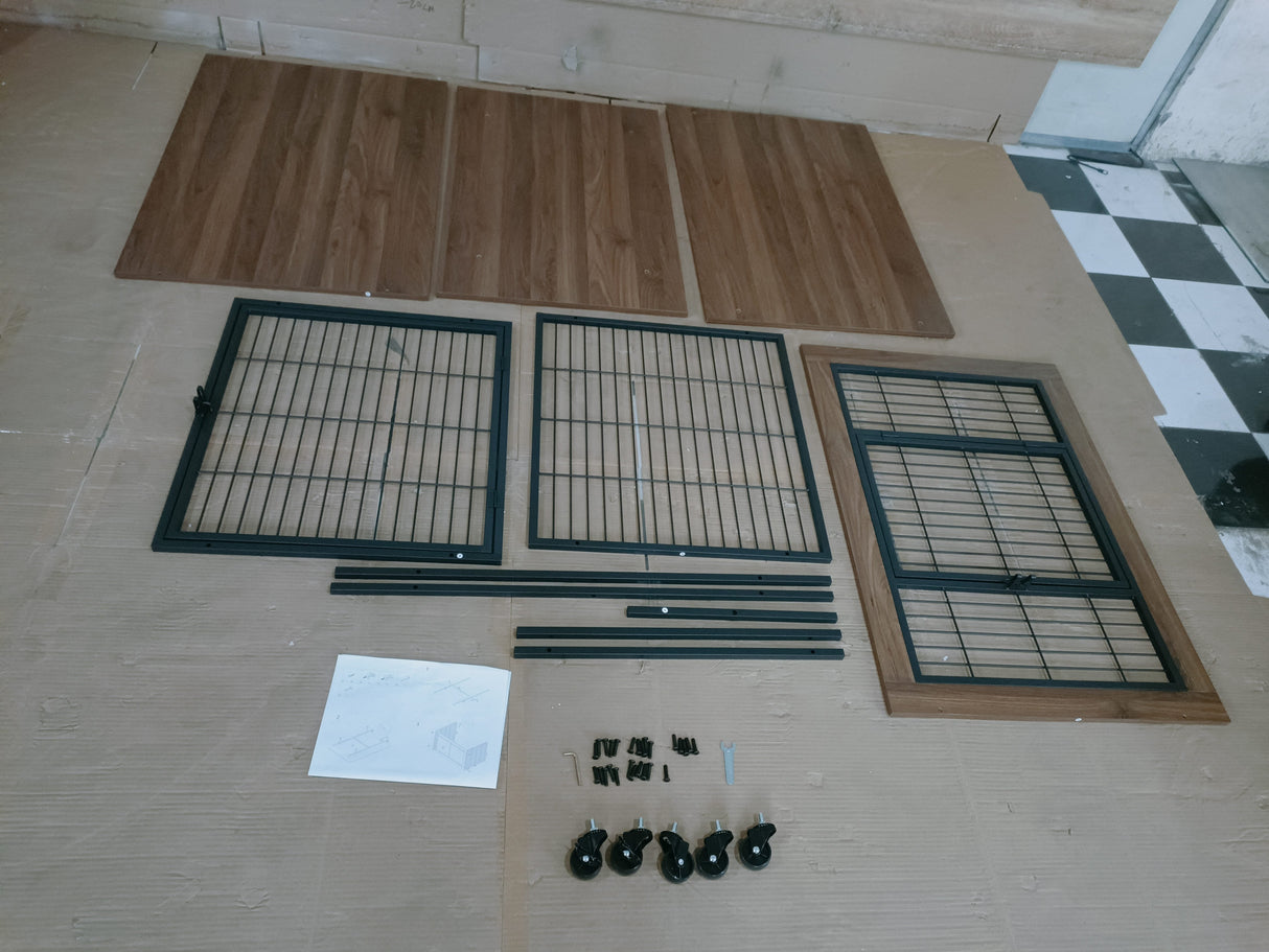 38.6" Dog Crate Furniture with Wheels for Small Dogs
