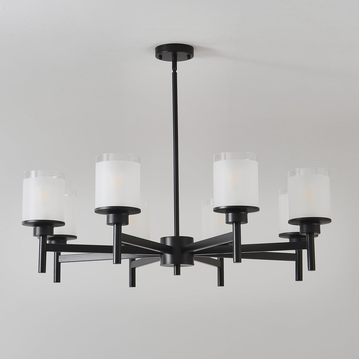 8-Light Frosted Glass Farmhouse Chandelier
