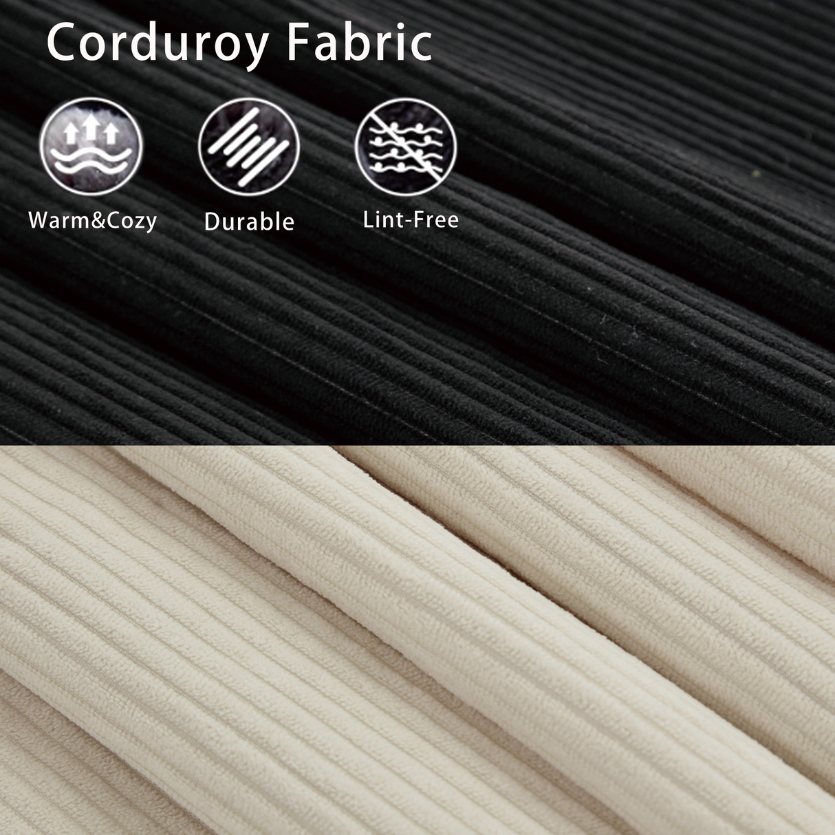 Modular Sofa No Armrests - BeigeBlack