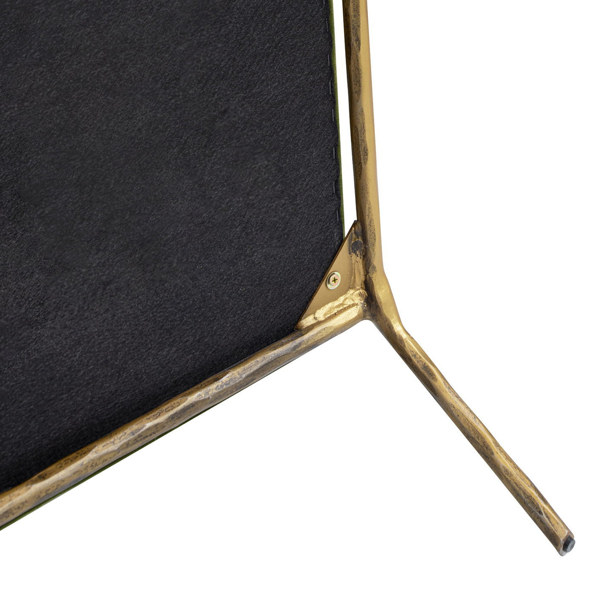 Hammered Brass Upholstered Accent Arm Chair with Performance Upholstery - Orange or Dark Green