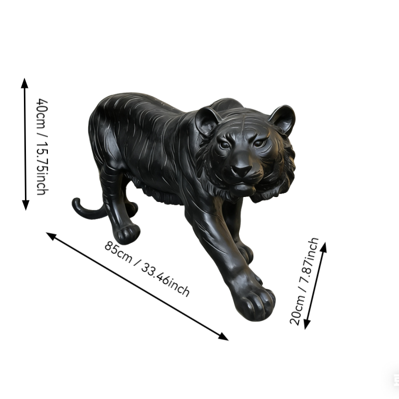 15.75' H x 33.46' L x 7.87' W Simulated Black Tiger Resin Garden Statue