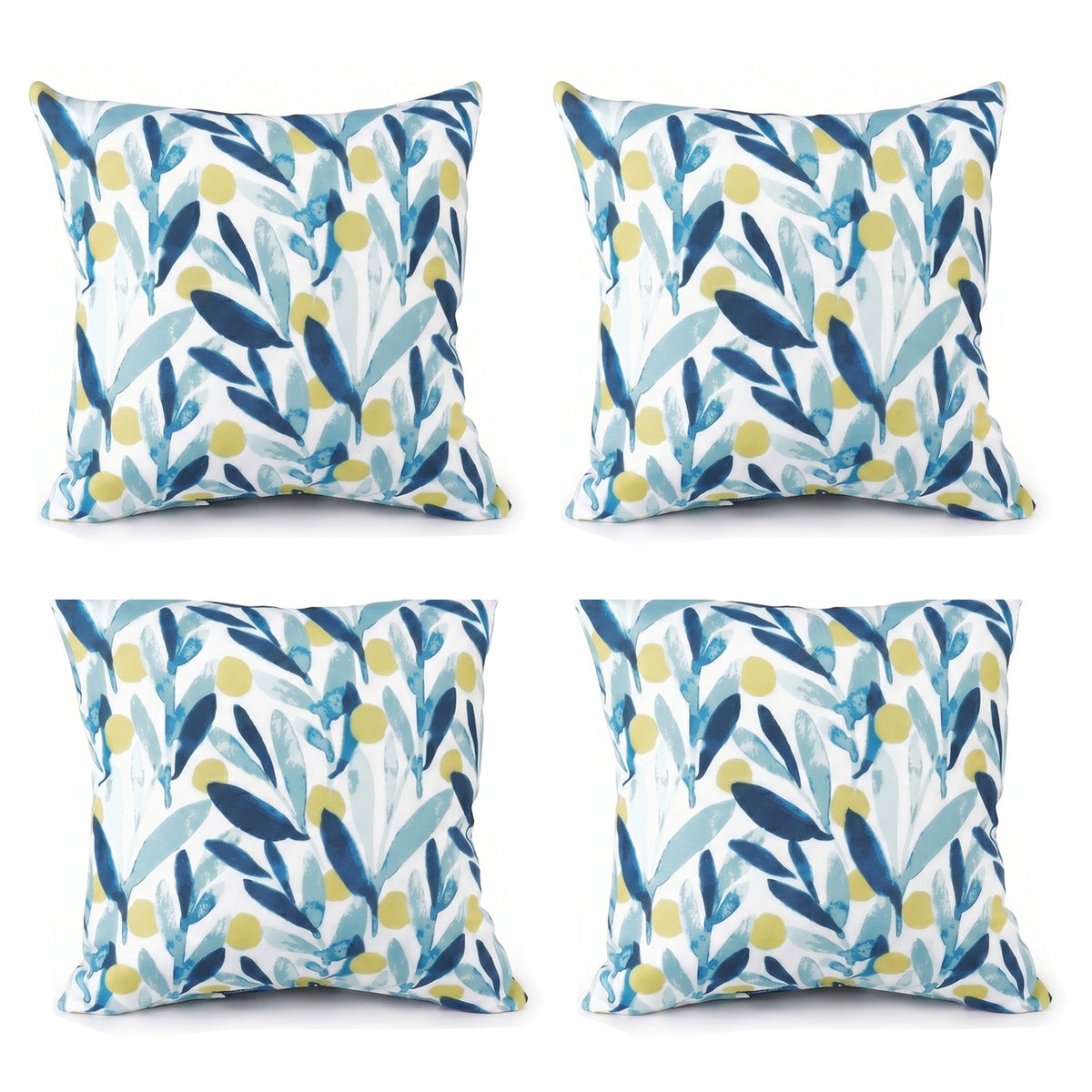 4 Pack Outdoor Pillow Covers - Coastal Leaves