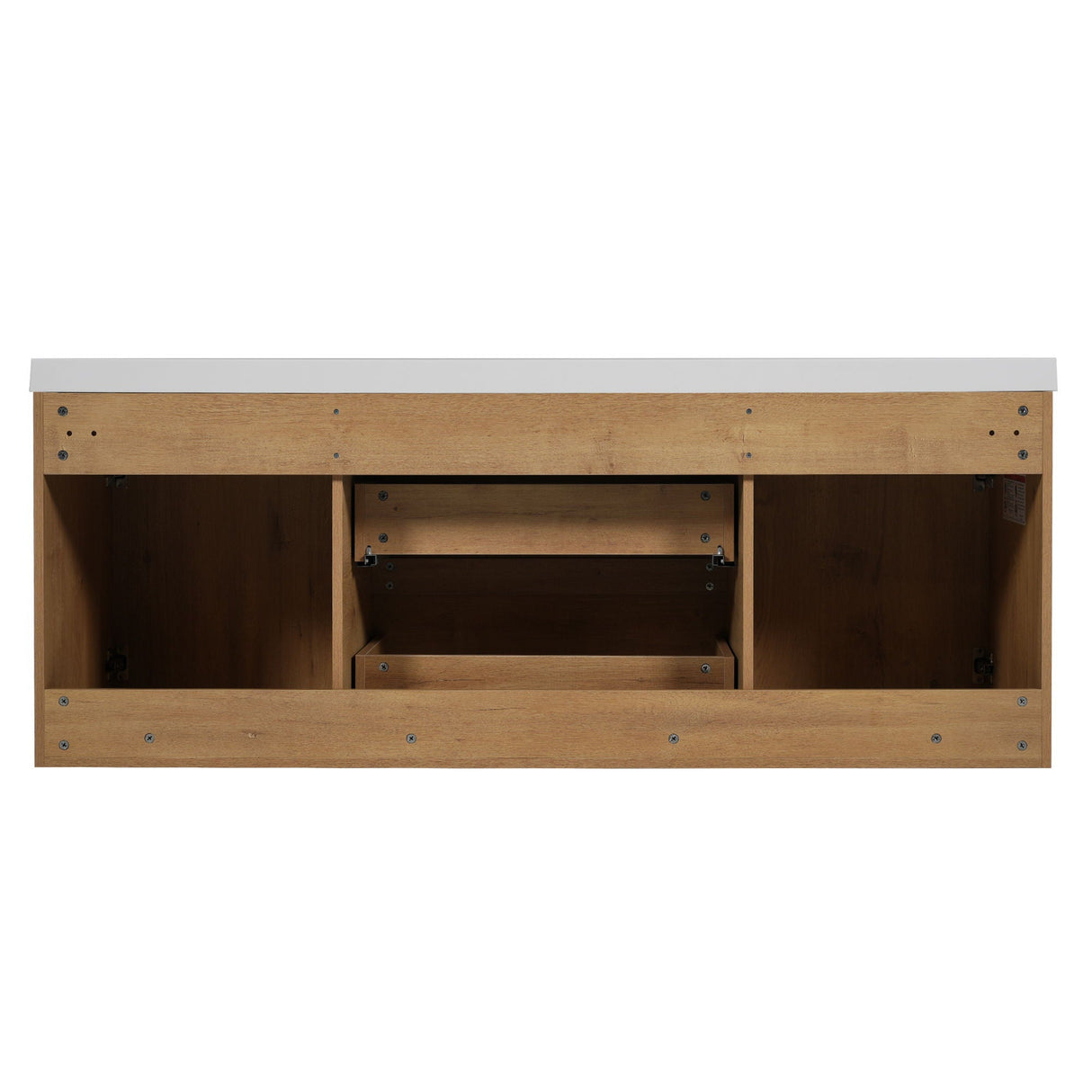 Double Sink Bathroom Vanity, Cabinet & Soft Close Doors, Divided Drawers, Wall Mounted Storage - Wood