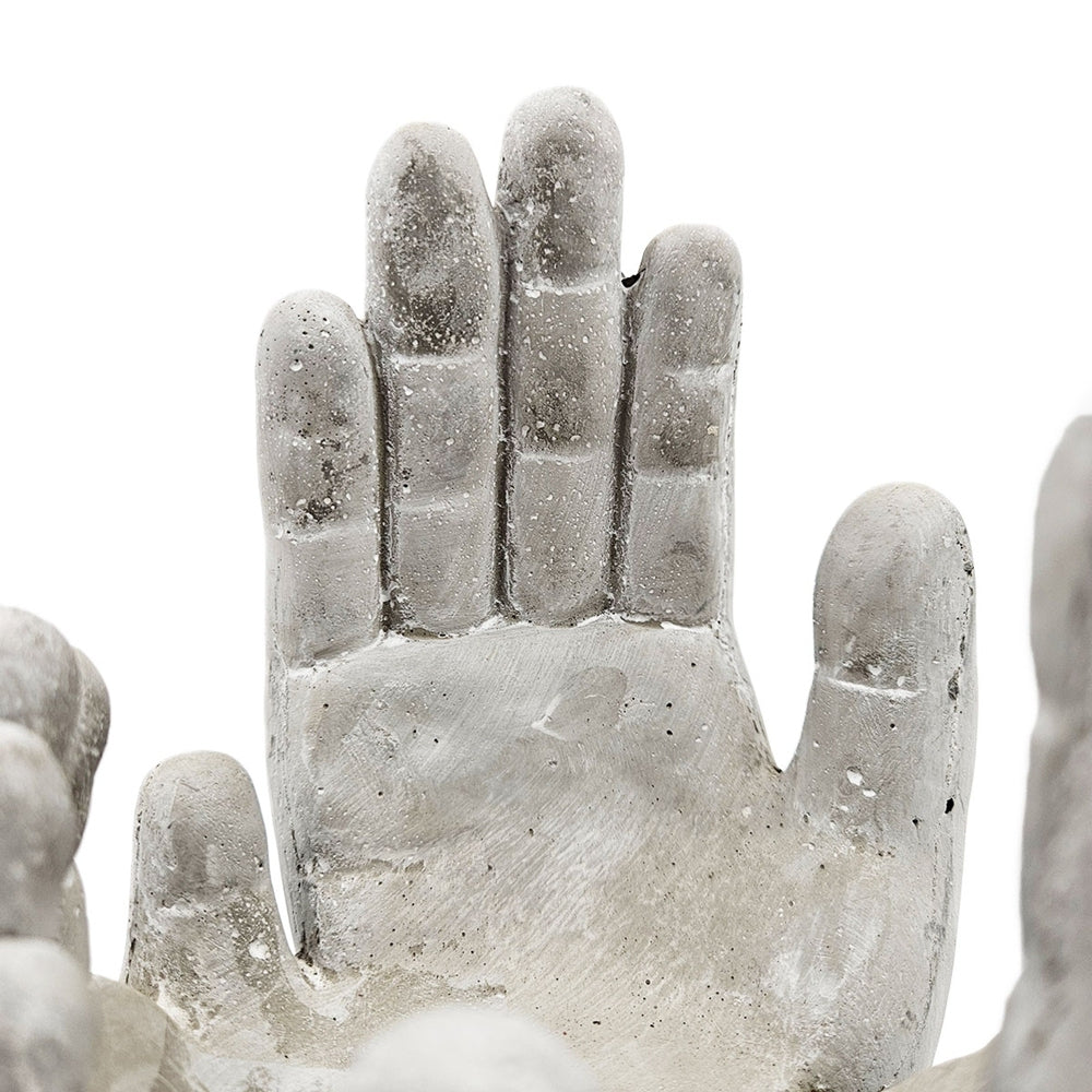 Set of 2 6x6x9' Accepting Hands Accent Cement Hand Decor