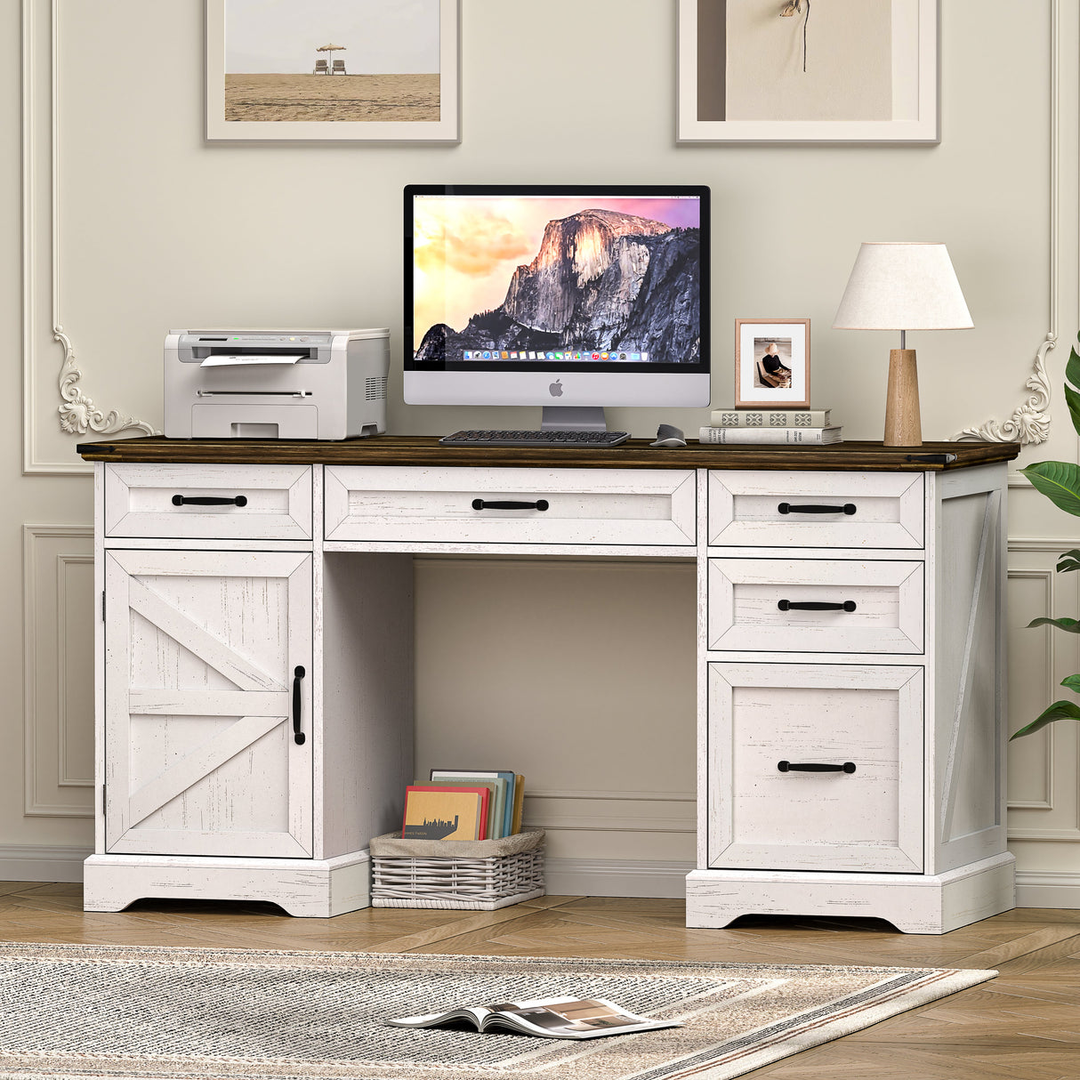 58" Farmhouse Executive Desk