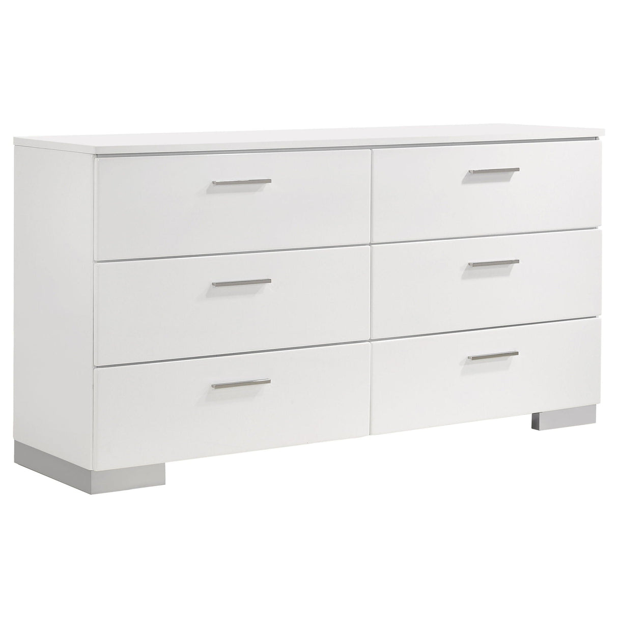 Escalon - 4 Piece Bedroom Set With Paneled Headboard Accents Upholstered - Glossy White