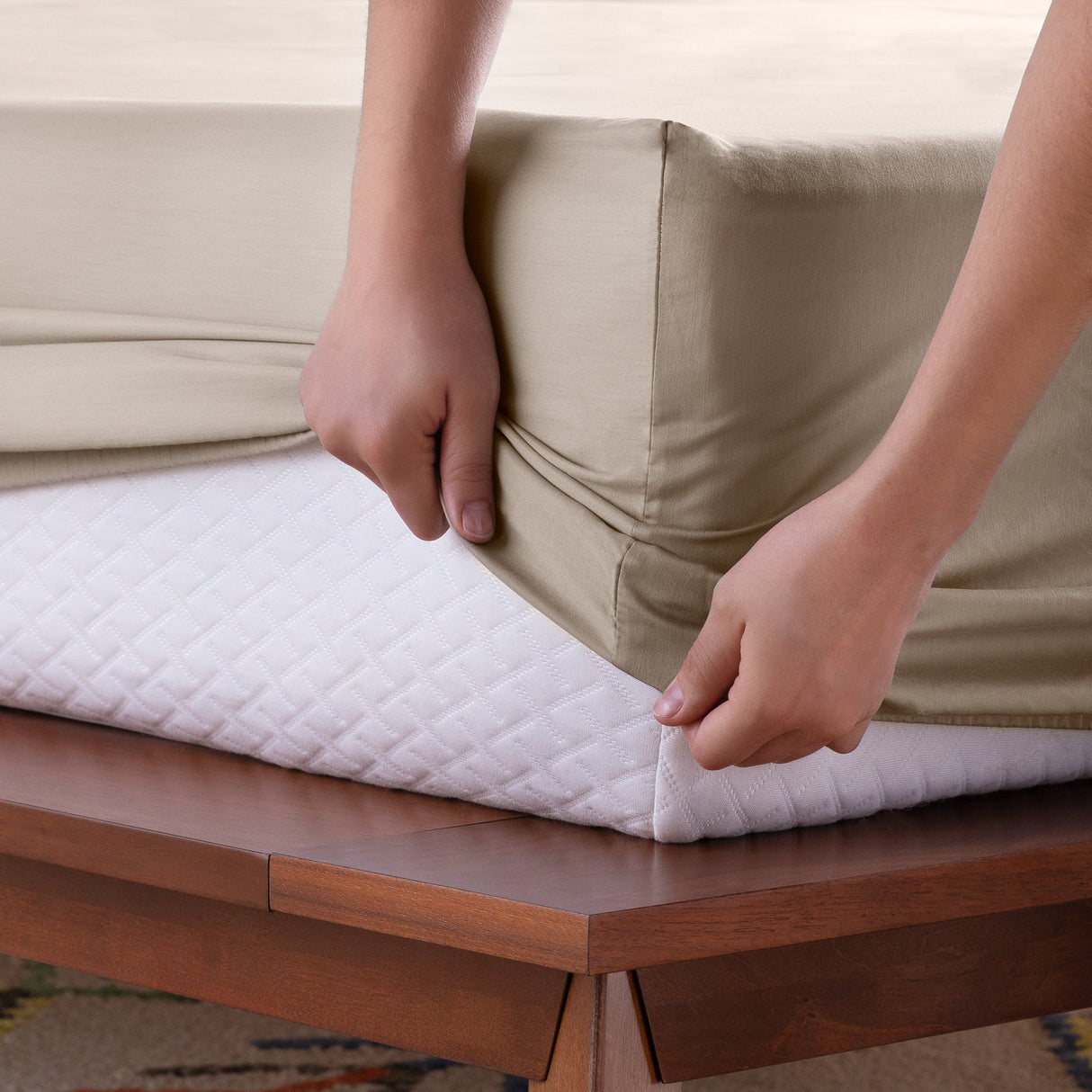 Linenspa 600TC Cotton Blend Queen Pillowcase Set - Sand