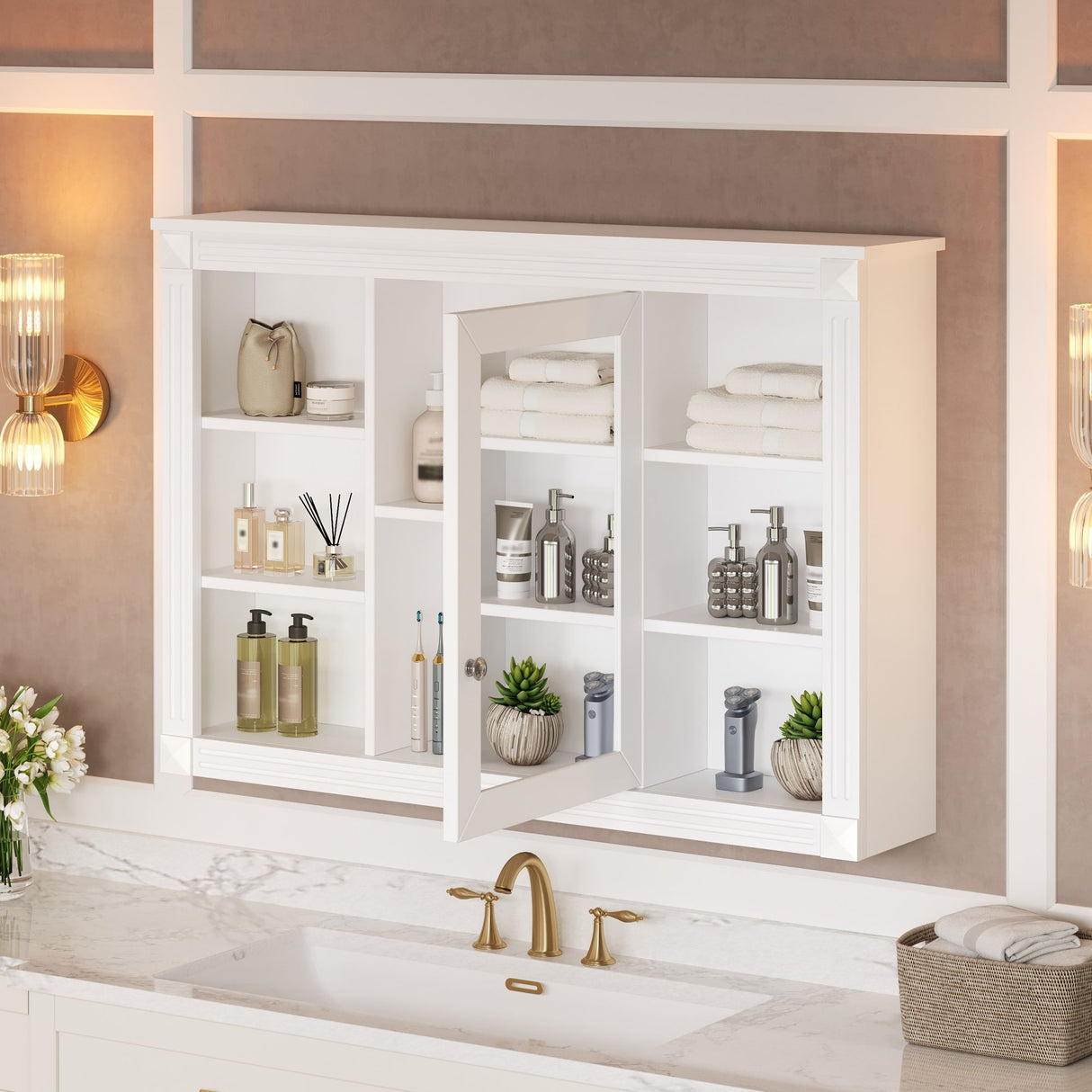 Wall Mounted Bathroom Storage Cabinet With Mirror