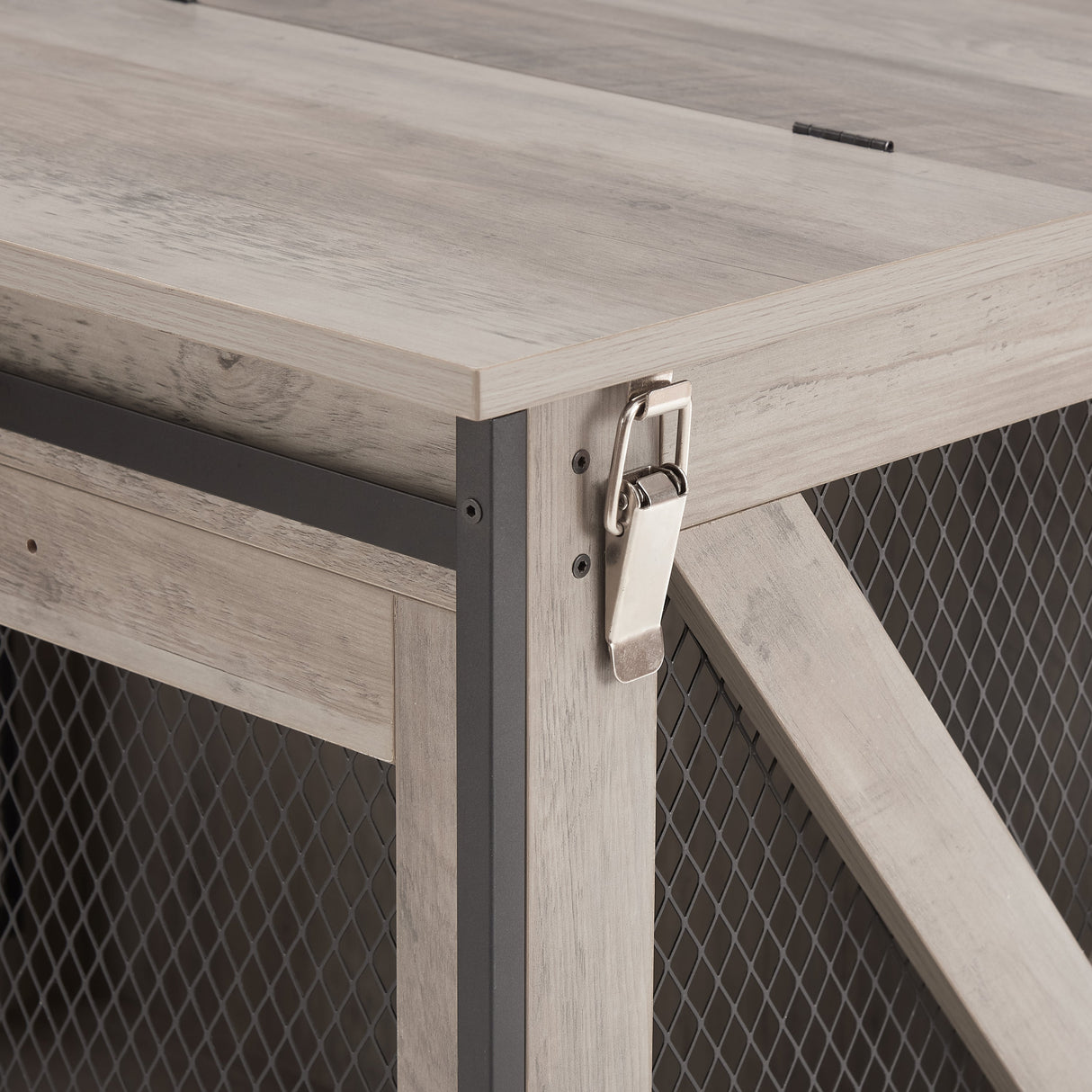 Farmhouse Dog Cage Crate Furniture with Sliding Barn Door