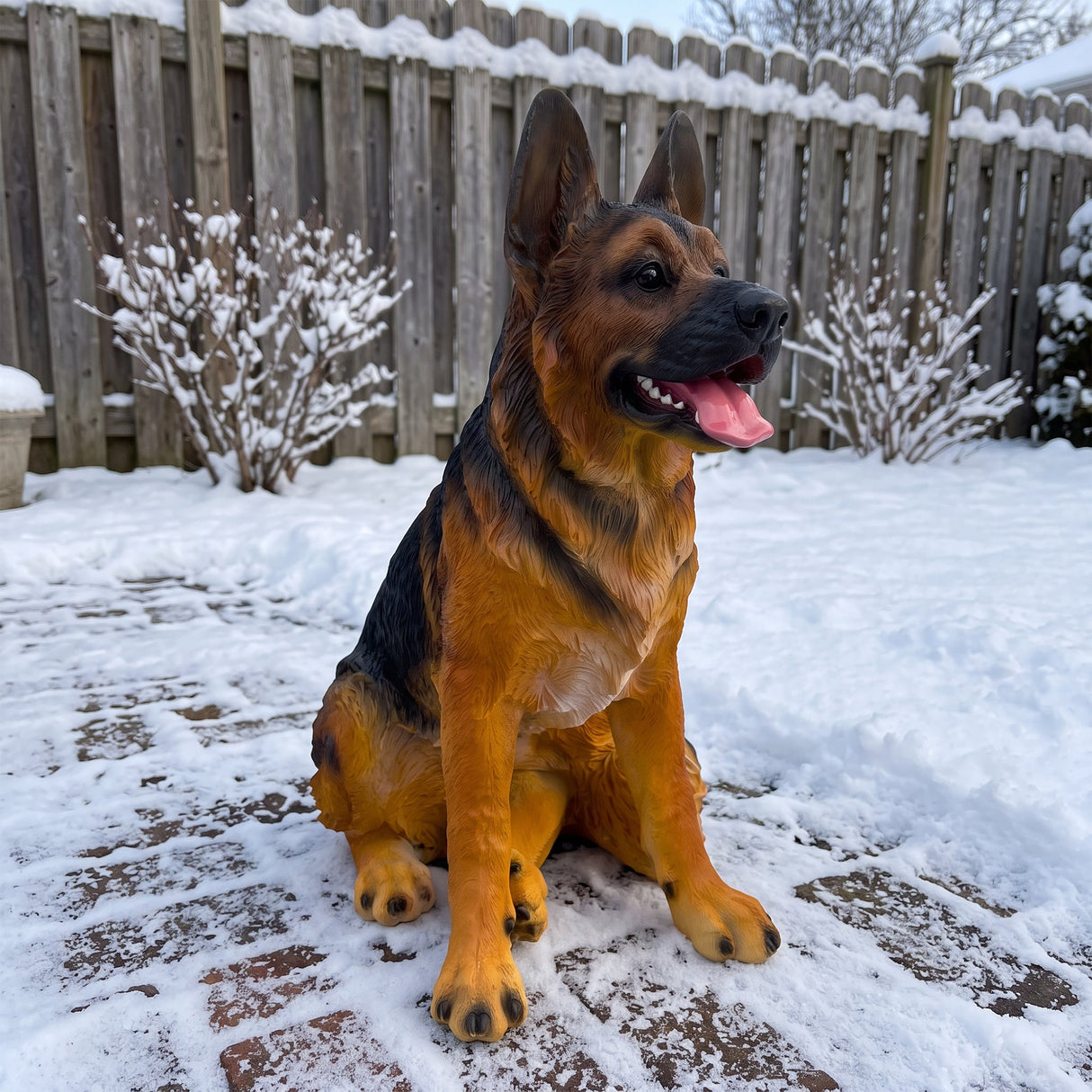 Realistic German Shepherd Resin Statue
