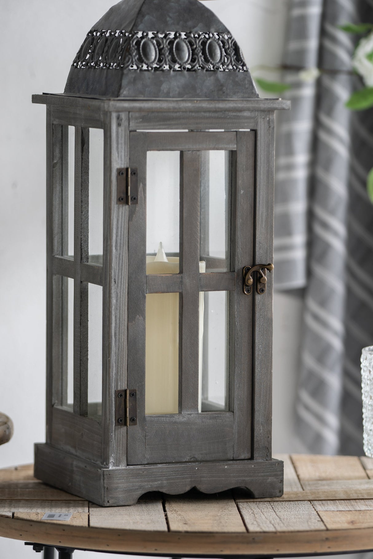 Wooden Candle Lantern Decorative, Hurricane Lantern Holder
