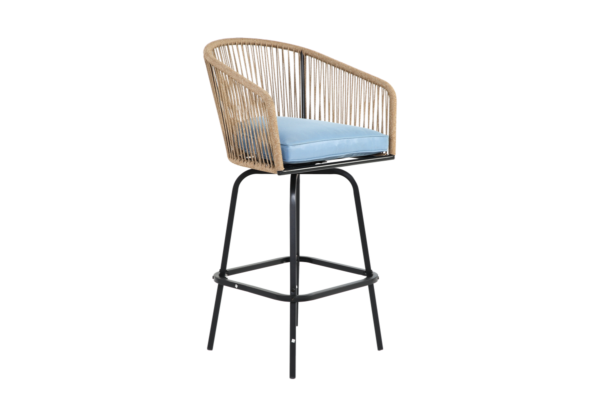 Outdoor Bar Stools Set of 4 with Armrests and Backrest