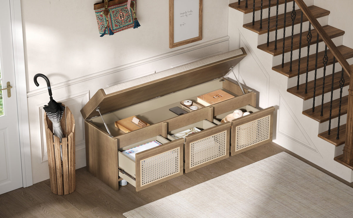 TREXM 48" Entryway Shoe Bench