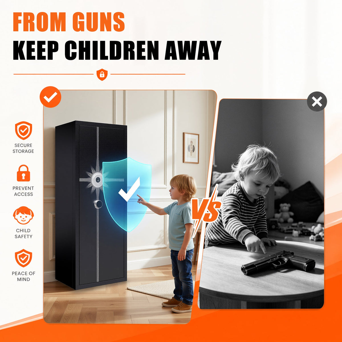 Biometric Large Gun Safe with Fingerprint Password Lock