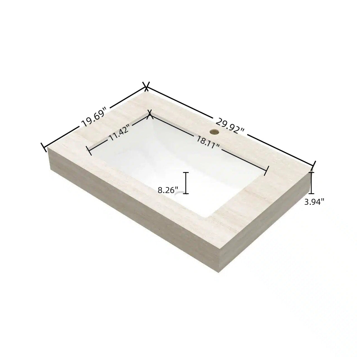 30" Roma Travertine-Pattern Sintered Stone Countertop