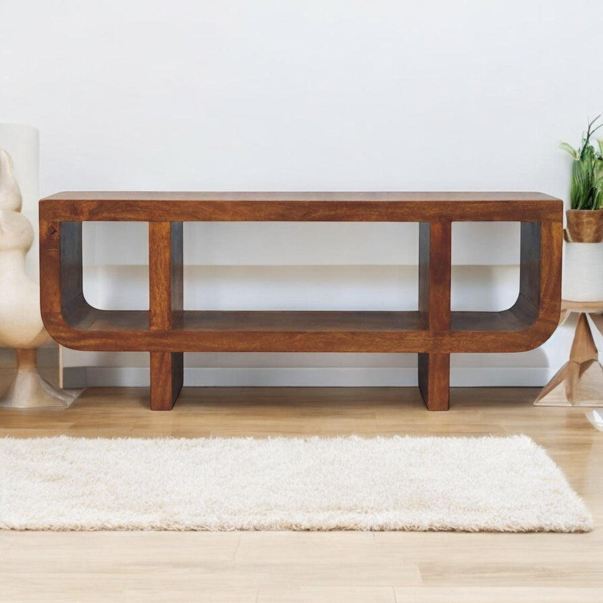 Solid Wood Orion Curved Media Unit