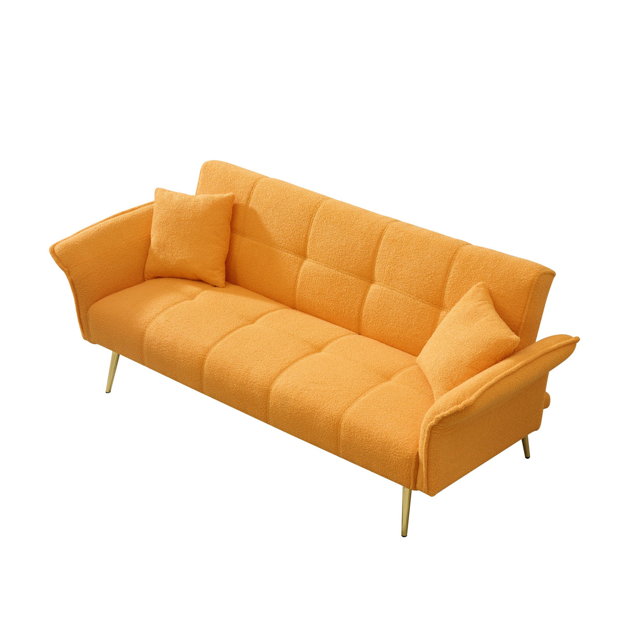 70-Inch Teddy Fleece Sofabed with Adjustable Arms and Backrest